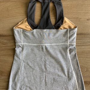 Lululemon gray and white stripped tank